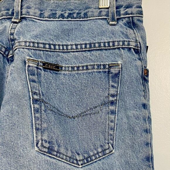 Vintage CHIC 12 Petite High Waist Retro Mom Jeans Light Wash Denim Tapered Leg - Picture 7 of 9